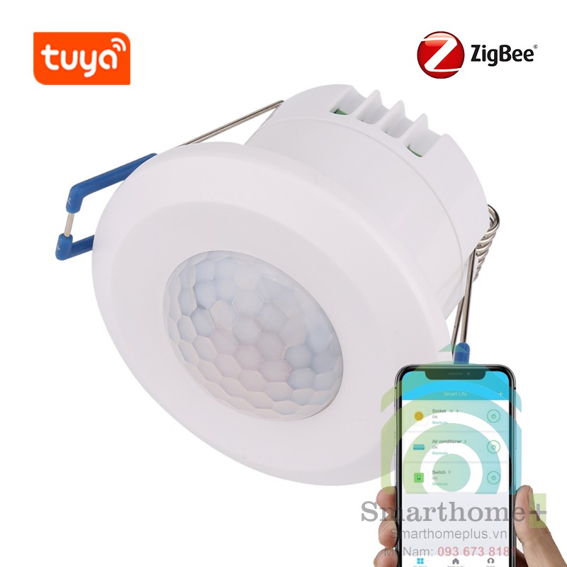 Cảm Biến Hồng Ngoại Âm Trần Dùng Điện 220V Zigbee Tuya ZPIR3