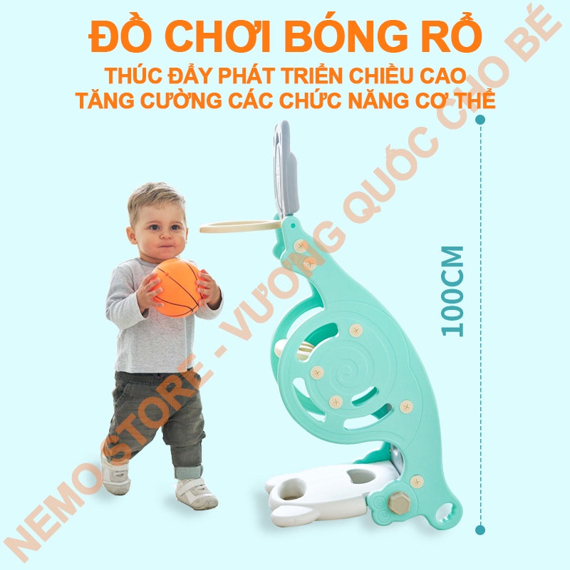 Cầu trượt cho bé bập bênh đồ chơi trong nhà cho bé cao cấp 3 in 1 Nemo Store