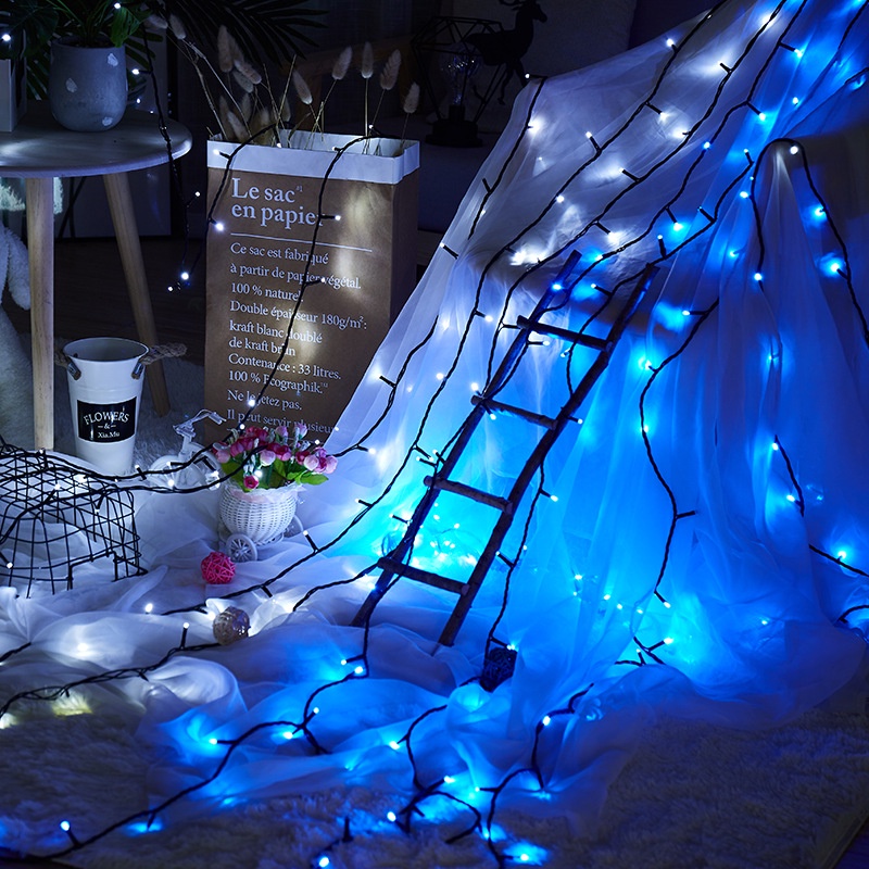 Dây đèn nháy 50m bóng led kim cương Trang Trí chống nước ngoài trời - Dây đèn led quấn cây, trang trí tết