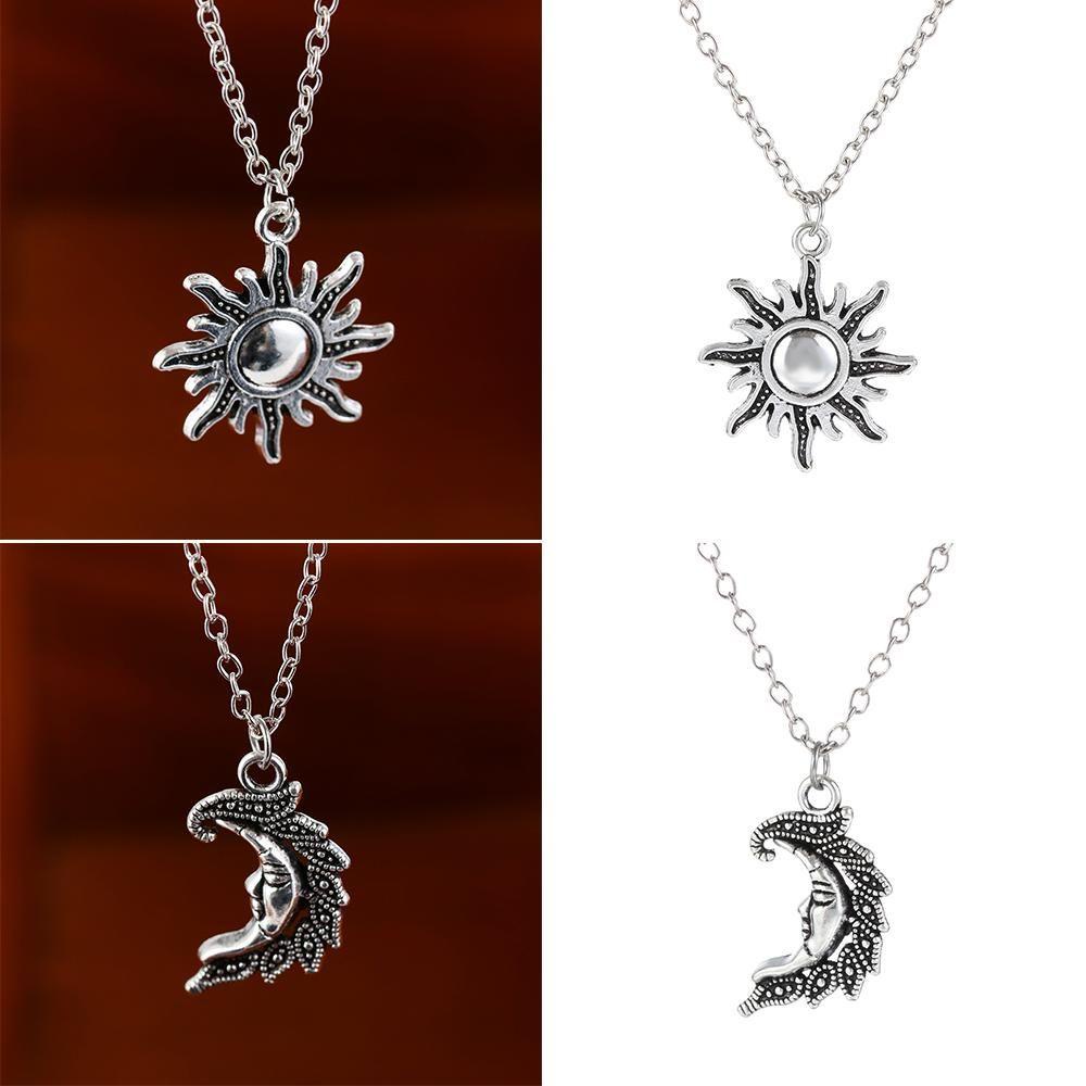 Vòng cổ Mặt Trăng Mặt Trời Phong Cách Vintage Cho Cặp Đôi