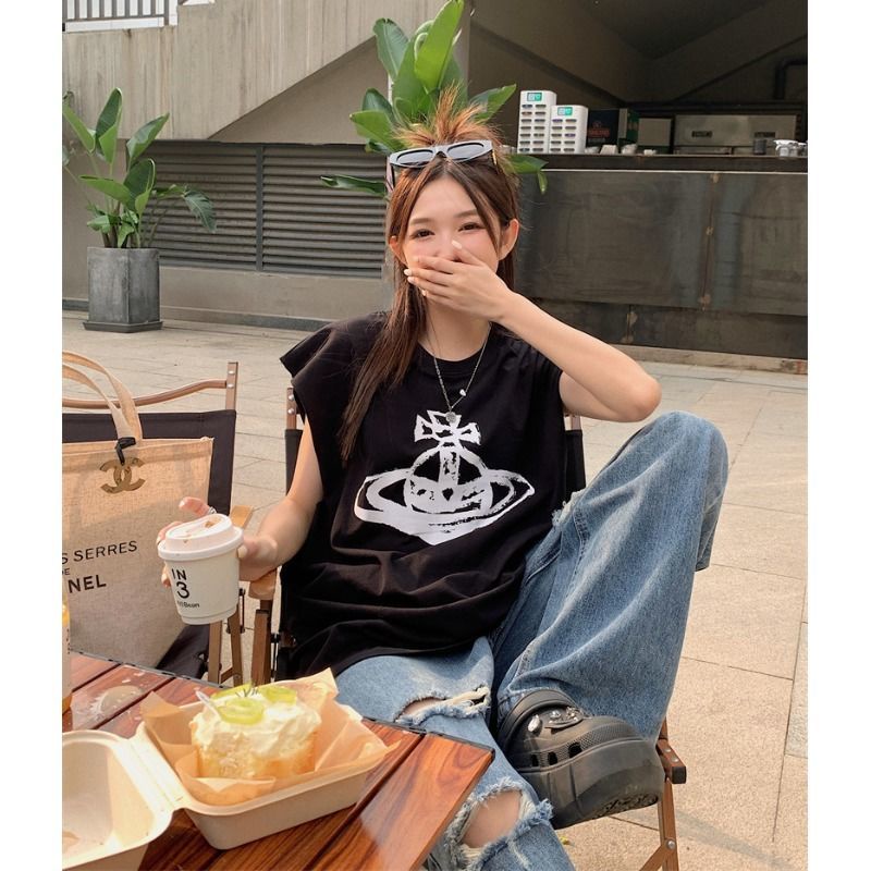 ☒✶Áo Thun Không Tay Phong Cách Retro Thời Trang Cho Nữ