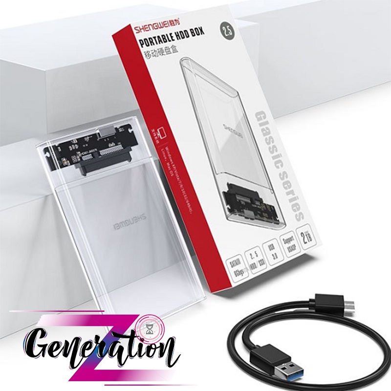 Box gắn HDD ZST-1001K Chuẩn Sata 2.5 - Usb 3.0 trong suốt