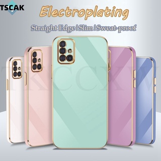 Ốp Điện Thoại Silicon Dẻo Mạ Màu Trơn 6D Sang Trọng Cho Samsung Galaxy A11 M11 A10 A51 A71 A20 A30 A30S A50S A50