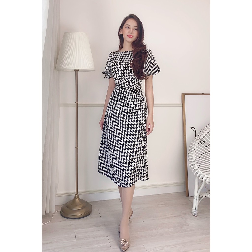 Đầm Cổ Thuyền Công sở Họa tiết | BigBuy360 - bigbuy360.vn