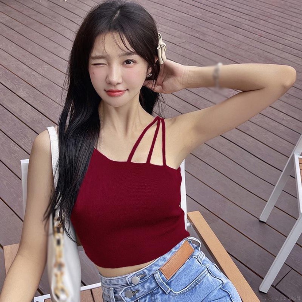 Áo croptop kiểu chéo thân hở vai , áo sát nách nữ 3 dây sexy