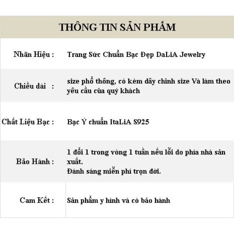 Lắc tay nữ bạc ý cao cấp DaLiA Jewelry xếp lá dày dặn