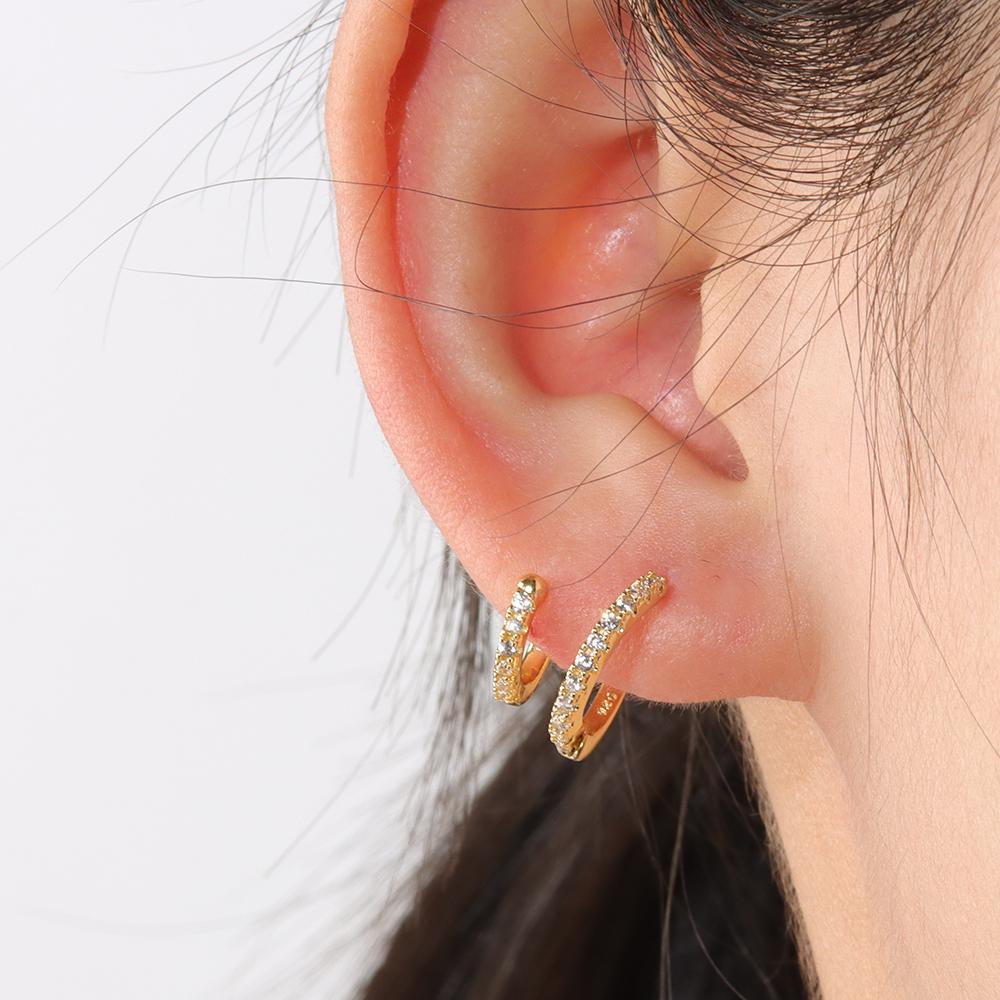 Khuyên Tai Hai Lớp Gắn Sụn Tai Thời Trang 1 Cho Nữ