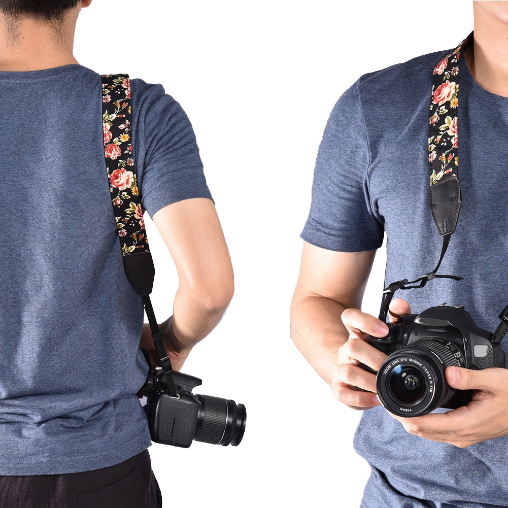 Dây đeo máy ảnh qua vai SLR / DSLR họa tiết hoa