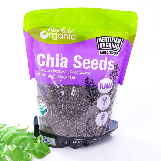 Combo 2 Túi Hạt Chia Úc Absolute Organic Chia Seeds - túi 1kg