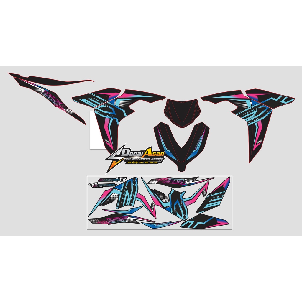 Tem Rời Exciter 155 Hot Nhiều Màu | Chống Bay Màu | Chống Xước