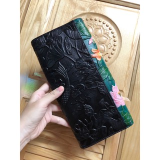 Túi da khắc cá chép hoa