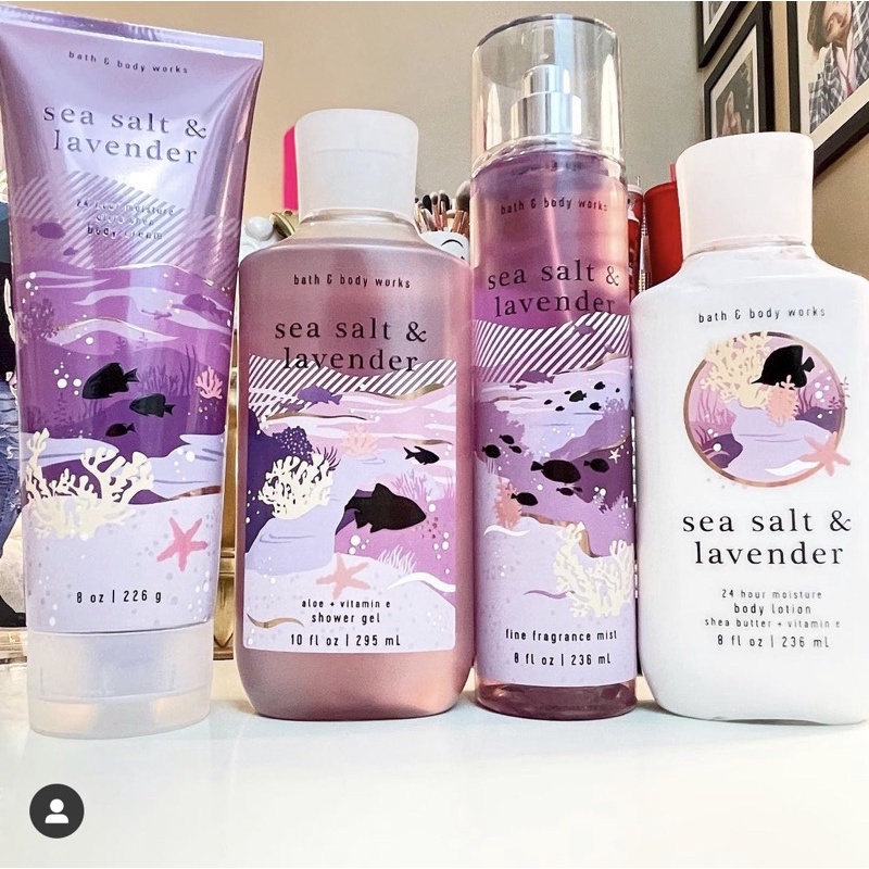 Xịt thơm / sữa tắm / dưỡng thể Bath &amp; Body works Sea Salt &amp; Lavender