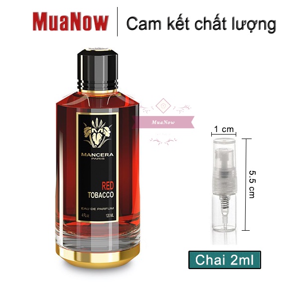 Nước hoa Mancera Red Tobaco chai mini tiện dụng (Hoa nghệ tây, Quế, Nhục đậu khấu, Hổ phách, Guaiac, Đàn hương) | Thế Giới Skin Care