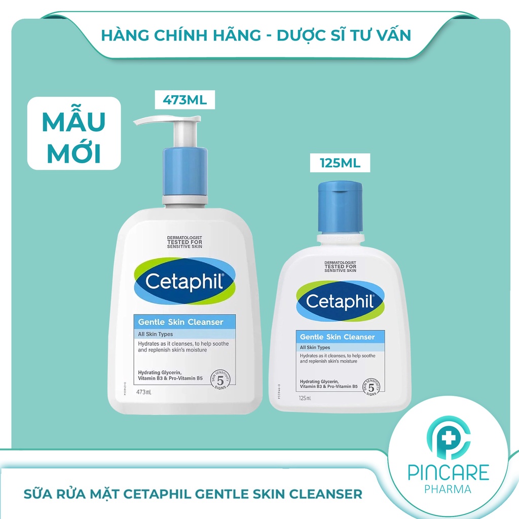Sữa rửa mặt Cetaphil Gentle Skin Cleanser 125ml &amp; 500ml - Hàng chính hãng - Nhà thuốc PinCare