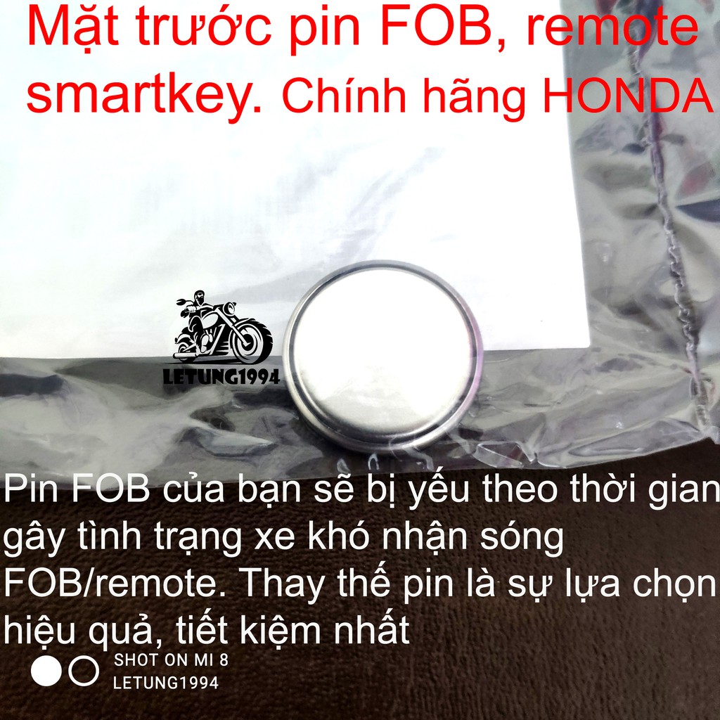 Pin Chìa Khoá Điều Khiển Smartkey Honda Remote SH, VISION, AIRBLADE, LEAD, SH MODE, PCX... Smartkey chính hiệu Honda