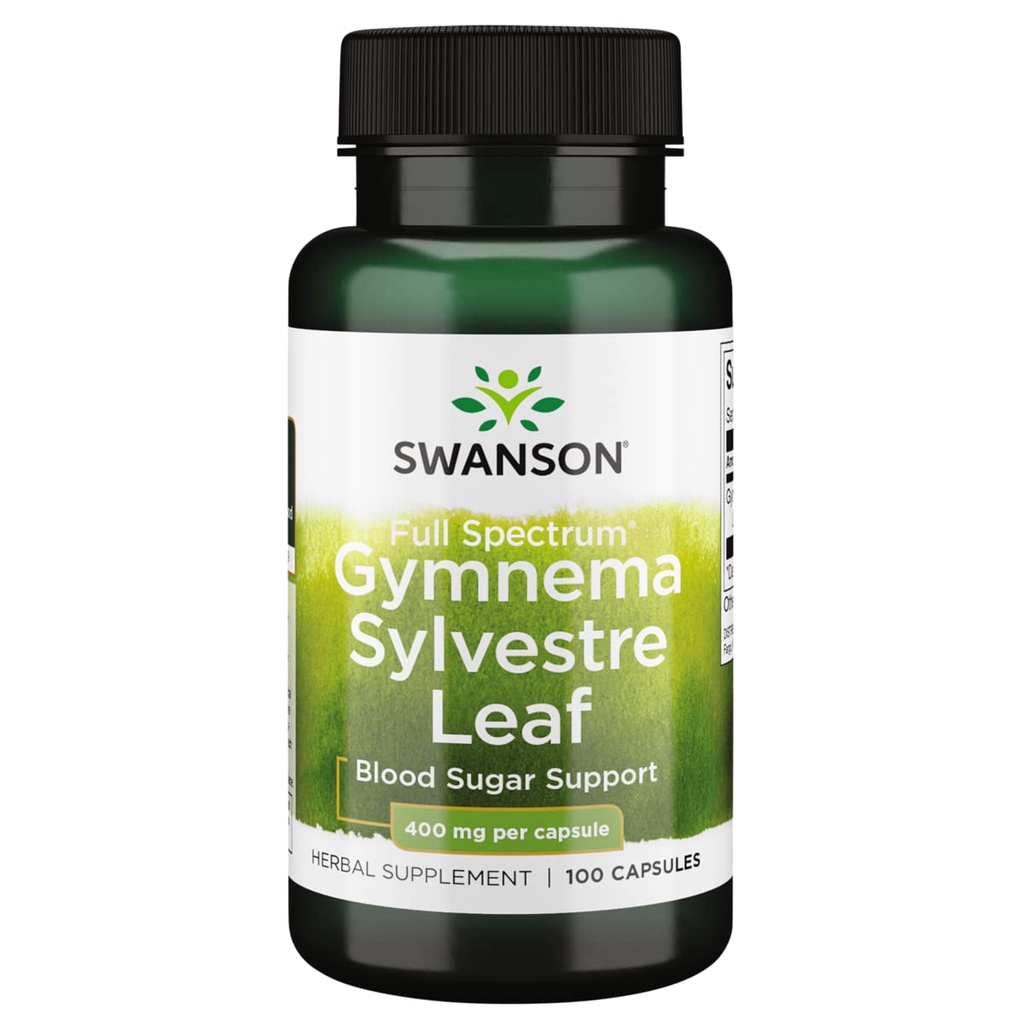 Viên uống hỗ trợ đường huyết, Tiểu đường, Đái tháo đường, Dây thìa canh , Swanson Gymnema Sylvestre Leaf 400mg 100 viên