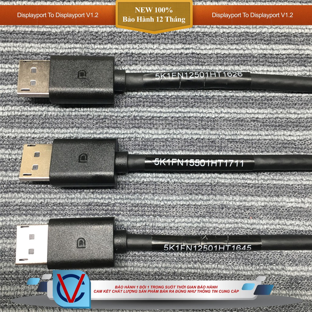 Dây Cáp Displayport To Displayport - V1.2 (Support 4K 3840x2160 Ultra HD) Hỗ Trợ Chuẩn 2K 144hz