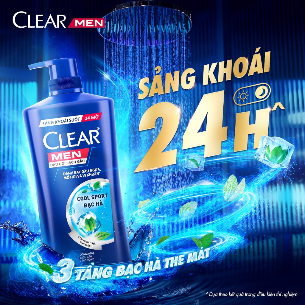 Dầu Gội Đầu Clear Men Deep Cleanse Than Hoạt Tính Đánh Bay Gàu, Ngứa Và Dưỡng Tóc Khỏi Khói Bụi 900G