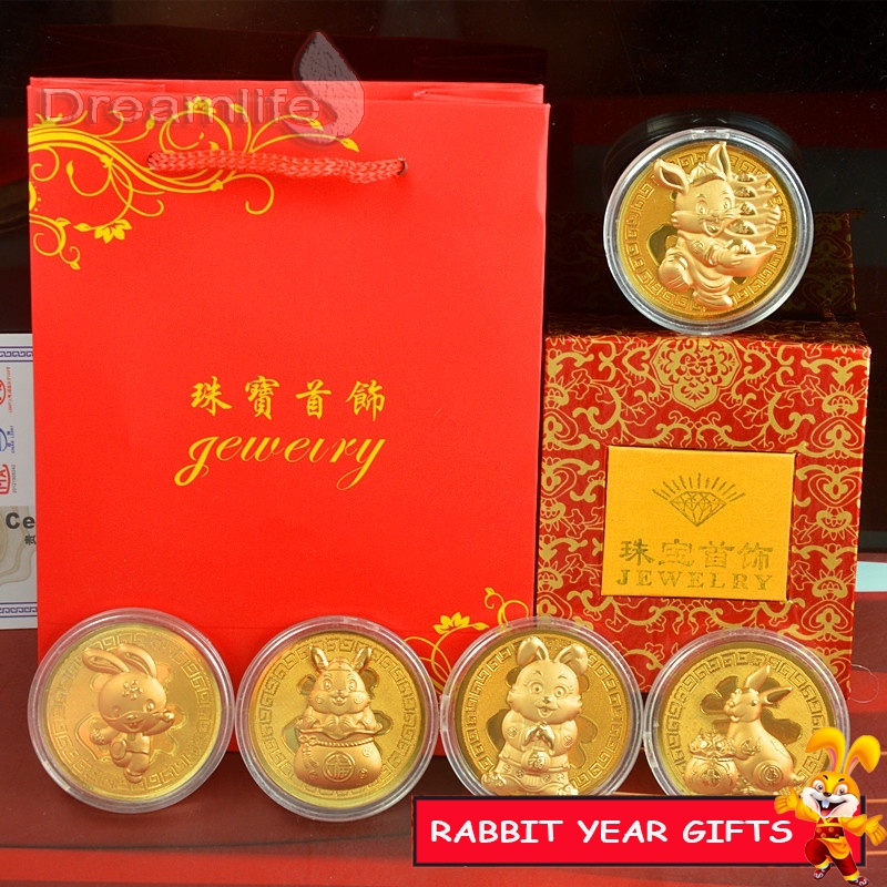 Set 2023 Túi Đựng Tiền Xu Mừng Năm Mới Họa Tiết Thỏ Sang Trọng