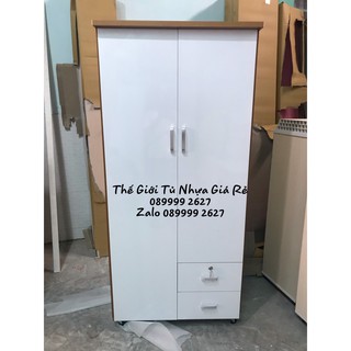 Tủ quần áo 2 cánh nhựa Đài Loan cao cấp FREESHIP