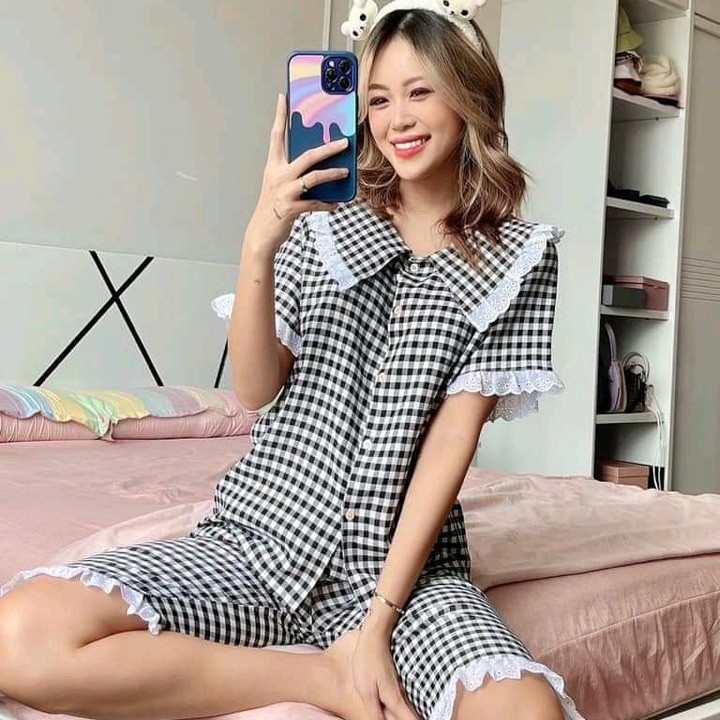 Đồ bộ nữ, đồ bộ mặc nhà ngủ caro
