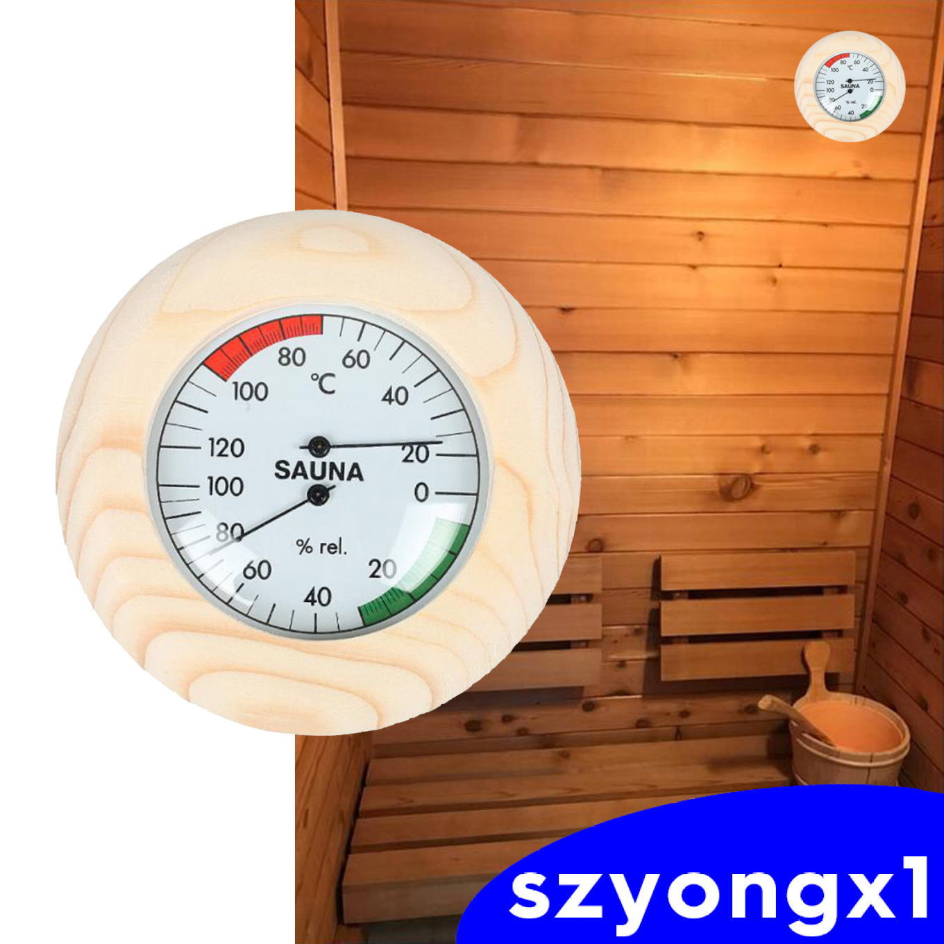 Best sale！ Digital Sauna Wooden Hygrothermograph Thermometer & Hygrometer fpr Sauna Room