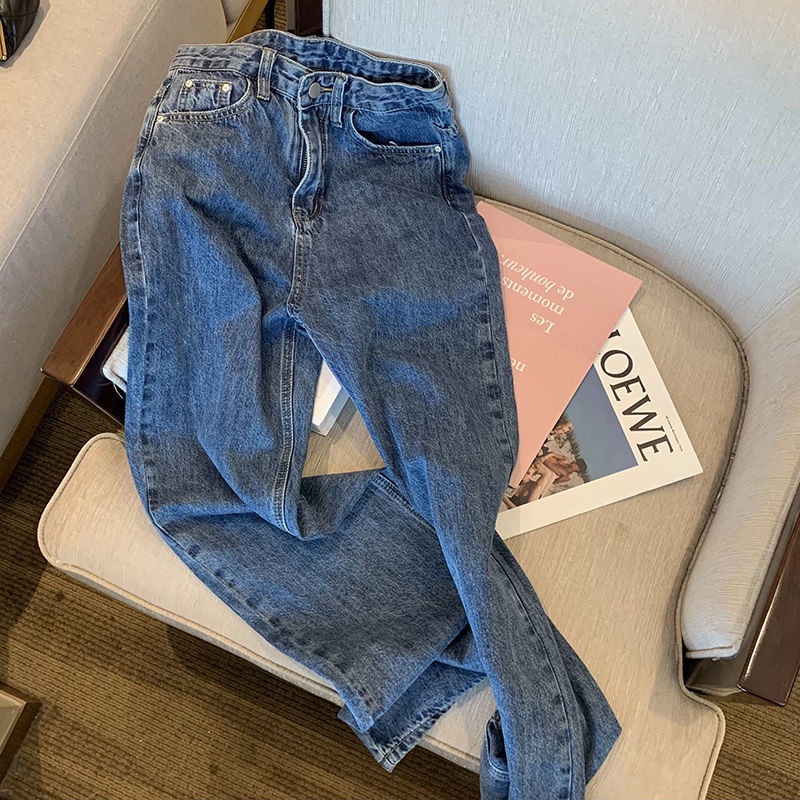 Quần Jeans Nữ Lưng Cao Ống Rộng Họa Tiết Hoa Mẫu Mới
