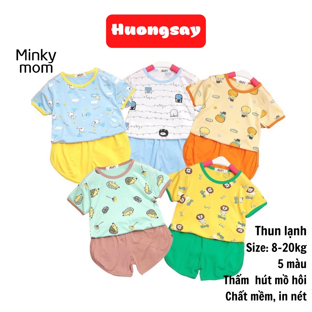 Bộ quần đùi áo cộc tay Minky Mom 001 cho bé trai bé gái (được chọn mẫu) Made in Vietnam