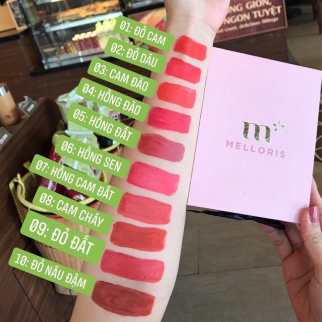 Set 3 Cây Son Kem Lì Melloris Chính Hãng Mềm Mịn, Không Chì, Không Khô Môi (Có Son Lẻ) | BigBuy360 - bigbuy360.vn