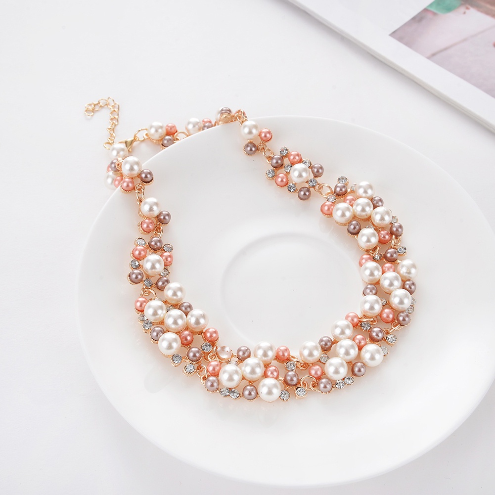 Set 2 Vòng cổ Và Đôi Khuyên Tai Đính Ngọc Trai Giả Thời Trang Dành Cho Nữ