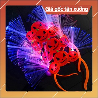 (Halloween) Bờm Phát Sáng Bí Ngô, Đầu Lâu Dành Cho Bé Hóa Trang Đêm Halloween