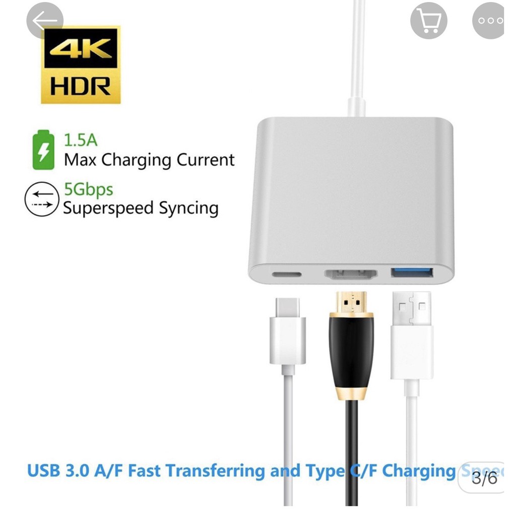 Cáp chuyển Type C sang HDMI 1080P, Type C Và Usb 3.0