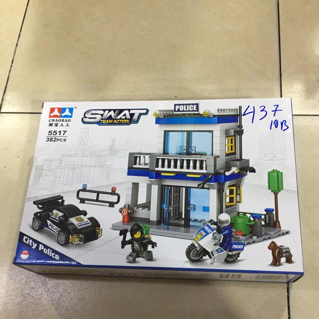 Bán Lego Cảnh sát siêu nhân, nhà cảnh sát 382 miếng ghép Siêu rẻ