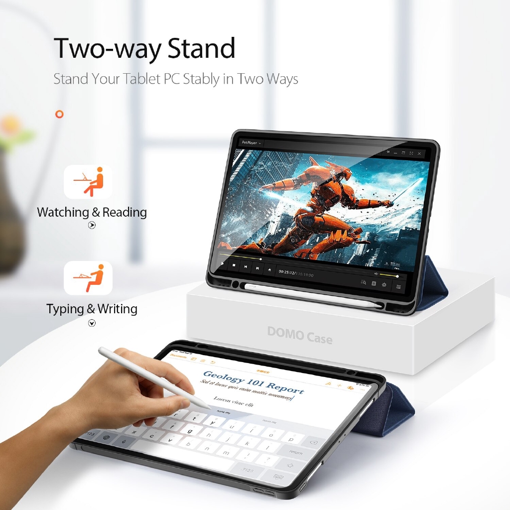 Smart PU Leather Case for iPad Pro 12.9 11 2020 Stand Cover for ipad Pro 12.9 11 2020 with Pencil Holder Auto Wake/Sleep | BigBuy360 - bigbuy360.vn