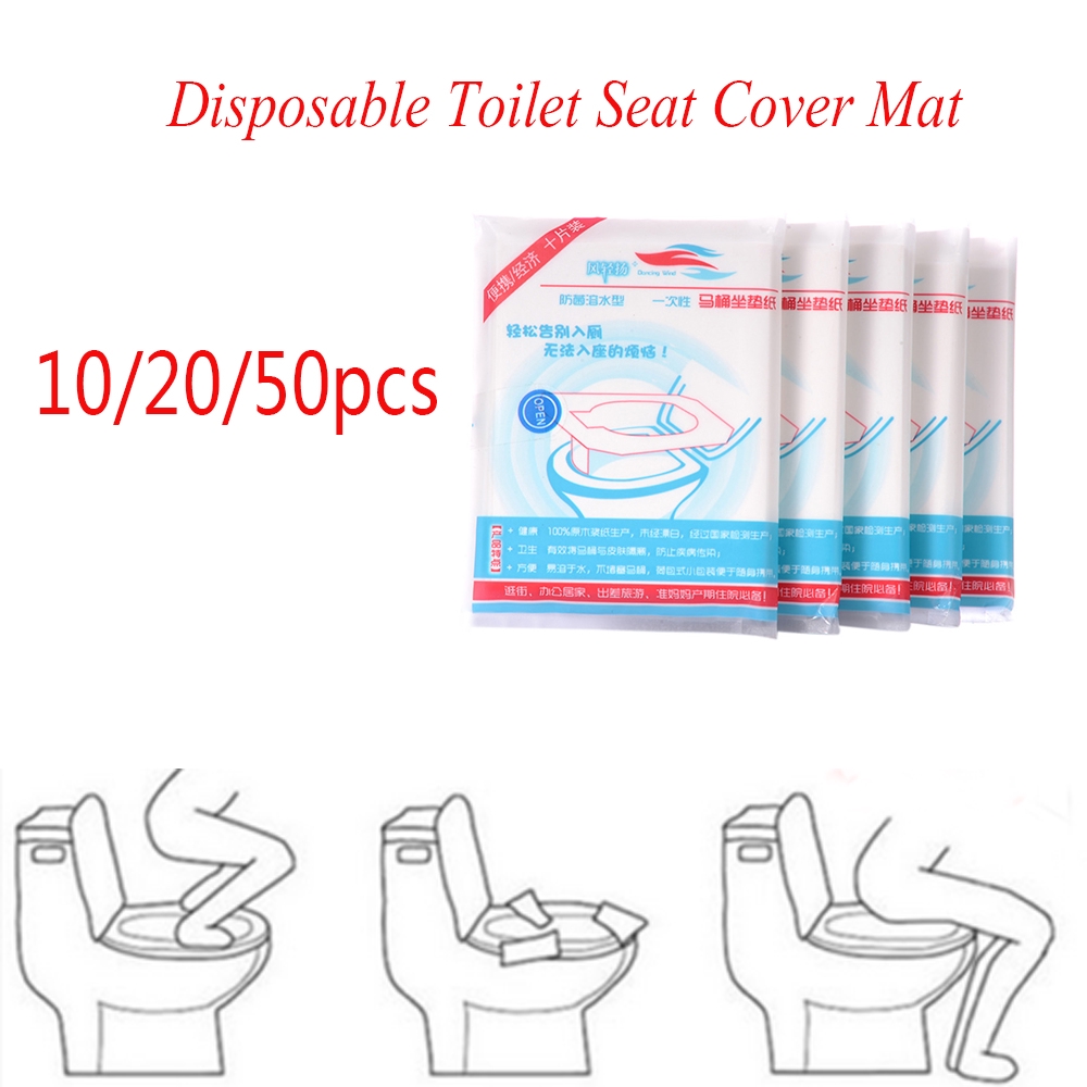 Set 10 / 20 / 50 giấy lót bệ bồn cầu mềm mại dùng 1 lần