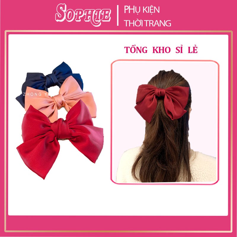 Kẹp tóc 🌺SOPHIE🌺 kẹp nơ bản to xinh xắn - kẹp tóc Hàn Quốc [Shop chuyên sỉ lẻ]