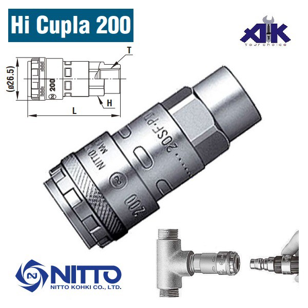 Đầu nối nhanh tự động NITTO Nhật - [200-20SM, 200-20SF, 200-20SH, 200-