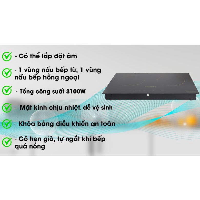 [ Bếp đôi điện từ hồng ngoại Kangaroo KG499N