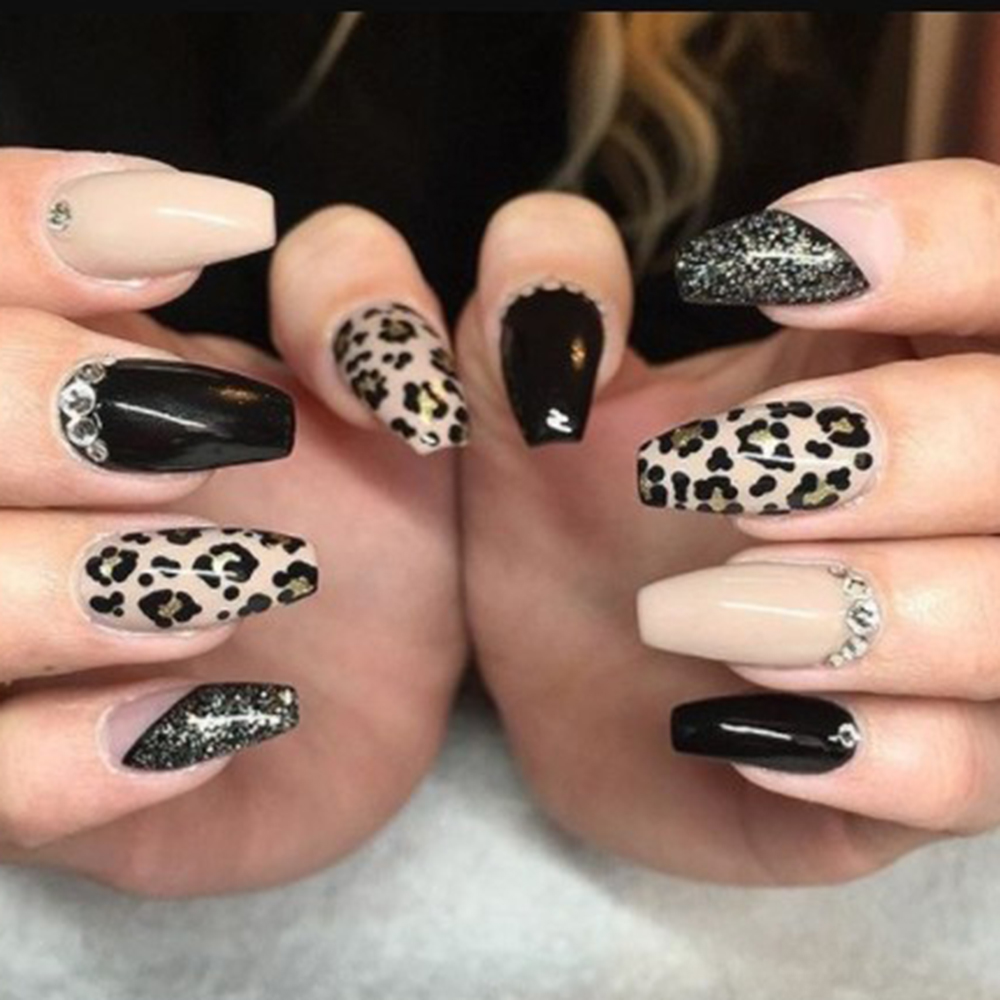 Hình dán trang trí móng tay họa tiết da báo 3D