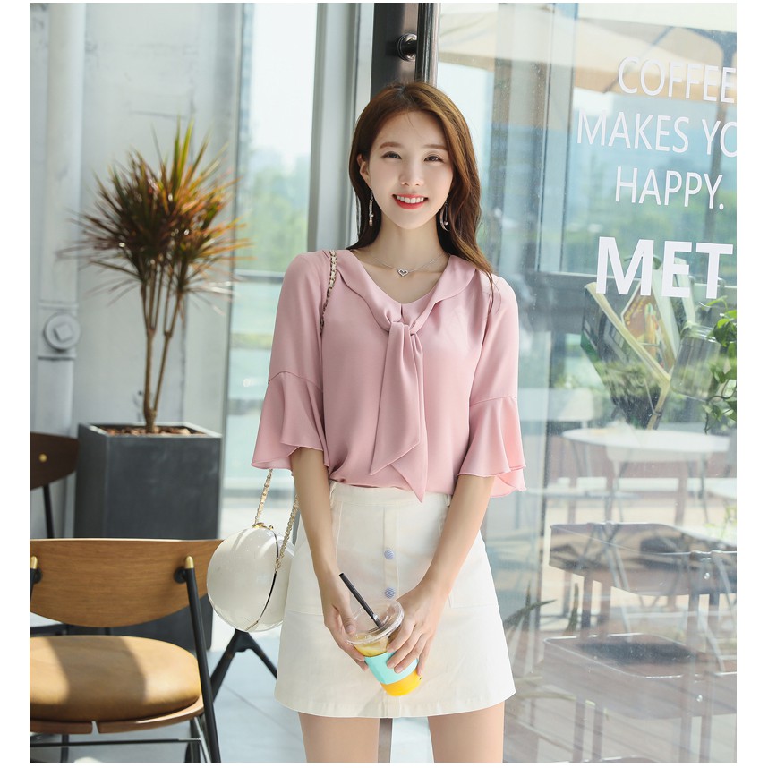 [Mã WARN20 giảm 20k đơn 150k] ÁO so mi nữ kiểu CỔ BÈO BẢN LỚN TAY LỠ LOE - MÃ SSL1220 | BigBuy360 - bigbuy360.vn