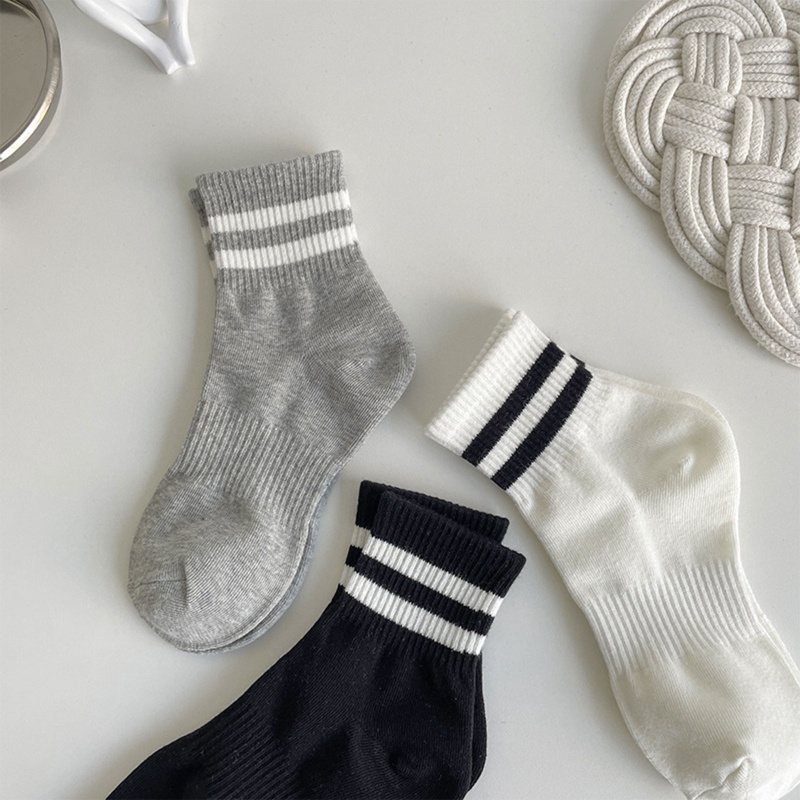 1 đôi vớ cotton dài 10m họa tiết kẻ sọc nhiều màu sắc dễ thương dành cho nữ