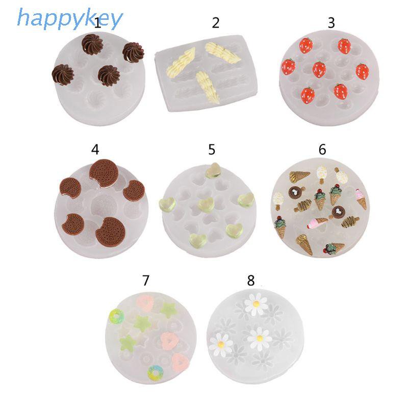 Khuôn đúc nhựa resin làm mặt dây chuyền hình bánh quy món tráng miệng thủ công phong cách nghệ thuật