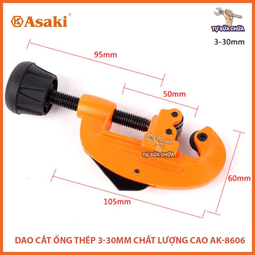 Dao cắt ống ASAKI AK-8606 3-30mm chuyên cắt ống đồng, ống nhôm, ống thép, kim loại mỏng siêu sắc, chất lượng cao