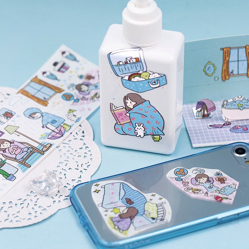 Sticker dán sổ chibi dùng dán trang trí sketchbook/ tập vở/ nhật ký - VP055