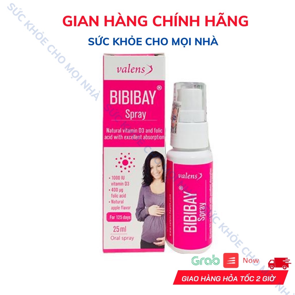 Bibibay Spray Bổ Sung Acid folic Và Vitamin D Cho Mẹ Bầu Chai Xịt 25ml