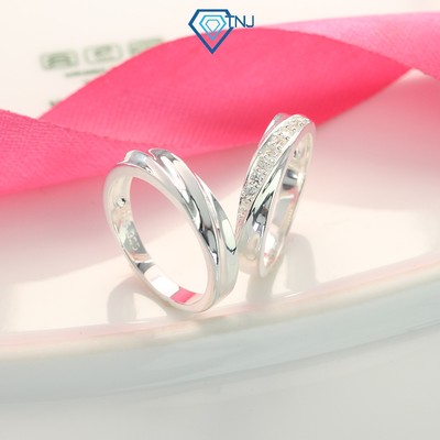 Nhẫn đôi bạc tình yêu giá rẻ khắc tên ND0092 Trang Sức TNJ