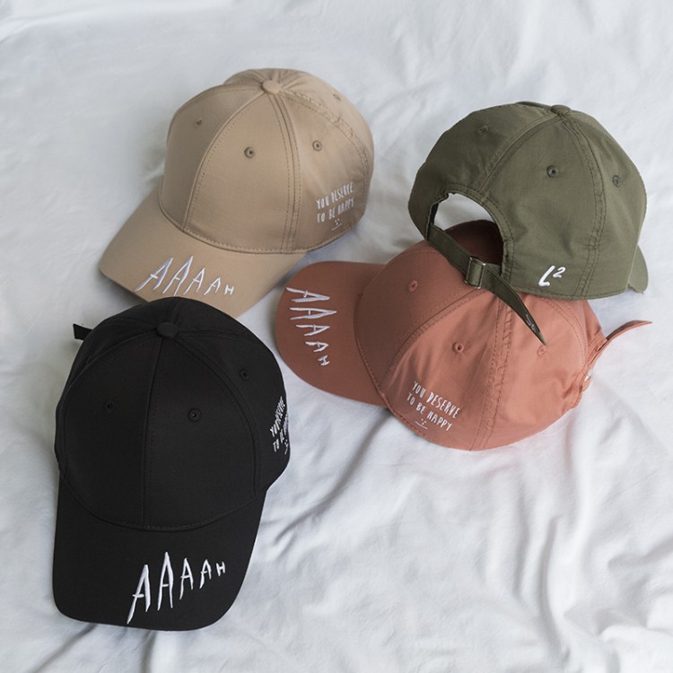 "Spot real shooting ing" is Korea's Four Seasons Baseball Hat Japanese Joker Embroidered Letter Cap Breathable Soft Cloth Retro Curved Hat Student Couple Sunscreen Hat