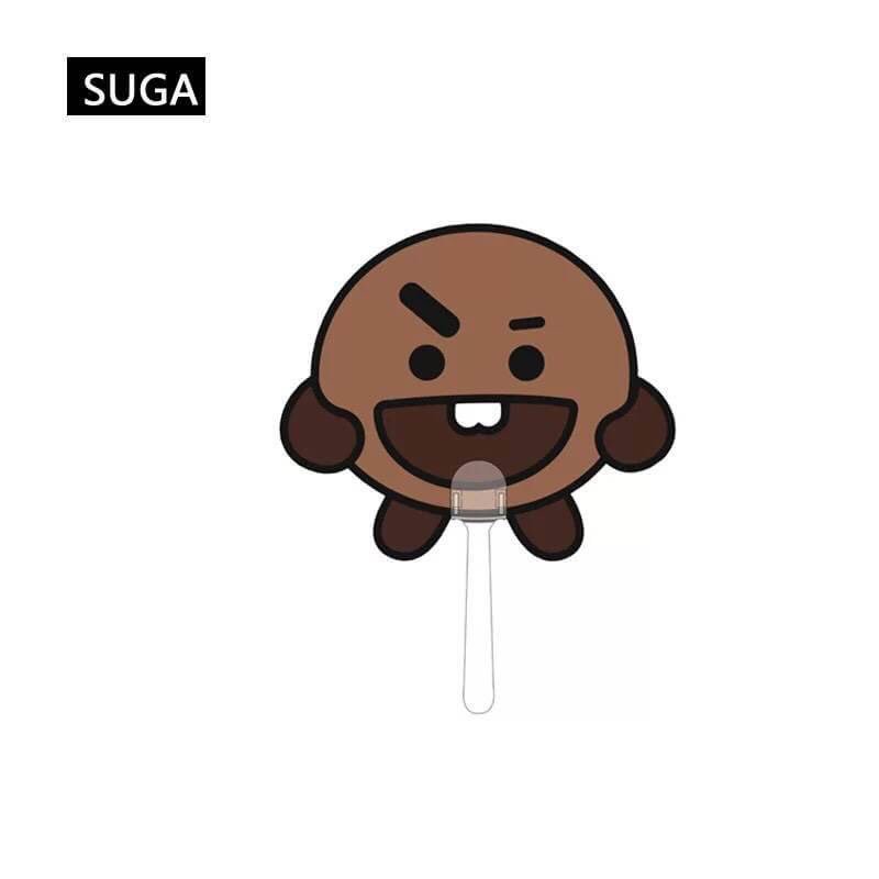 Quạt trong SHOOKY cầm tay BTS chibi in hình đẹp SHOOKY nhóm nhạc idol Hàn Quốc hoạt hình