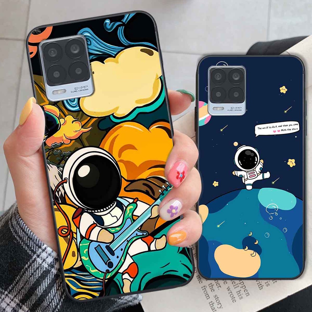 Ốp Realme 8 in hình vũ trụ, phi hành gia bầu trời cute dễ thương