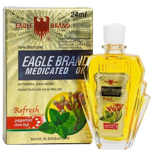 Dầu gió vàng Mỹ Eagle Brand Medicated Oil 24 ml-Sản xuất tại Singapore xuất sang thị trường Mỹ
